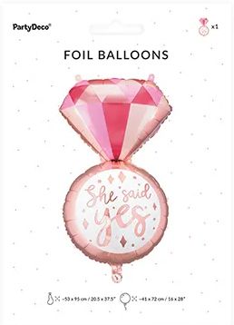 Фолиев балон PartyDeco - Пръстен, 41 х 72 см.