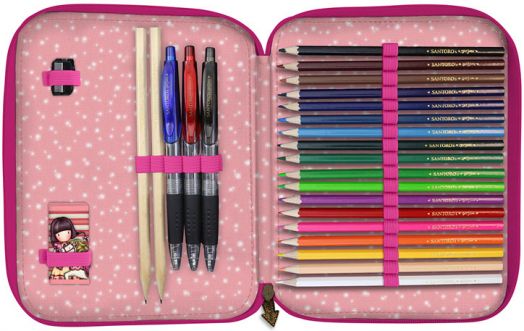 Ученически несесер Gorjuss Carousel с две отделения, пълен