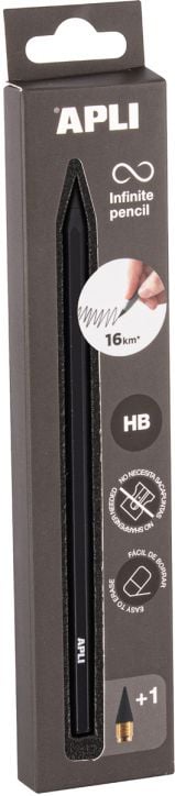 Графитен молив Apli Infinite Neon HB, черен