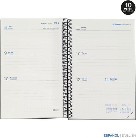 Седмичен тефтер - органайзер Miquelrius Eco Plants от септември 2025 до юни 2026 г.