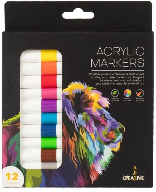 Акрилни маркери Creative Art, 12 цвята