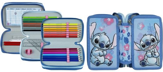 Пълен ученически несесер Undercover Lilo & Stitch с три отделения