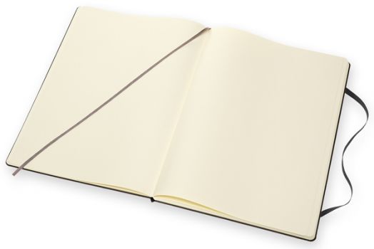 Черен тефтер Moleskine Classic Black в размер A4 с твърди корици и нелинирани листа