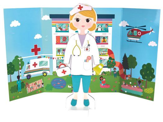 Дървена кукла за преобличане Floss & Rock, Magnetic Dress up Doll - Florence