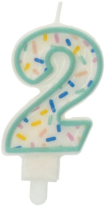 Свещ за рожден ден Folat Sprinkles - Цифра 2