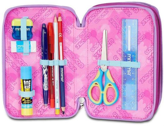 Ученически несесер Seven Gloomy Heart с три отделения, пълен