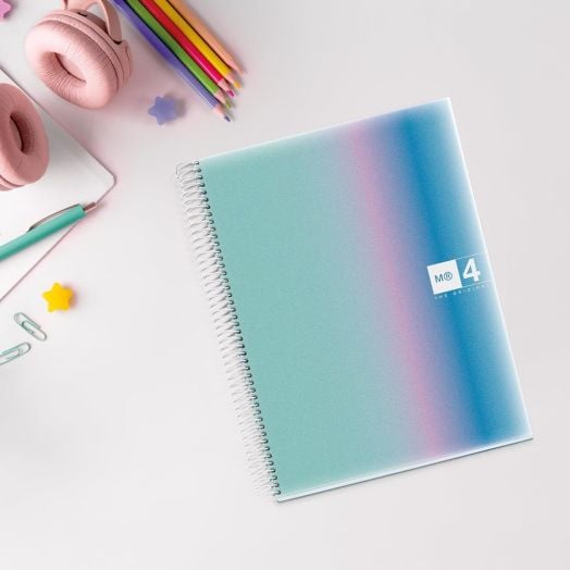 Тетрадка Miquelrius Aurora Santorini А4 със спирала, 120 листа на широки редове