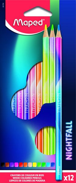 Цветни моливи Maped Nightfall, 12 цвята