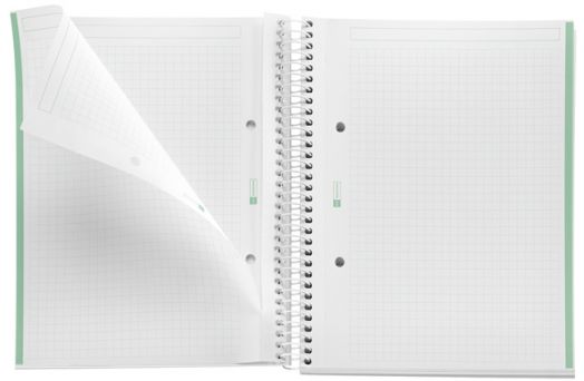 Тетрадка Miquelrius Emotions А5 със спирала, 80 листа на малки квадратчета, мента