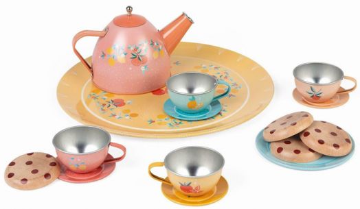Детски комплект Janod - Метален сервиз за чай
