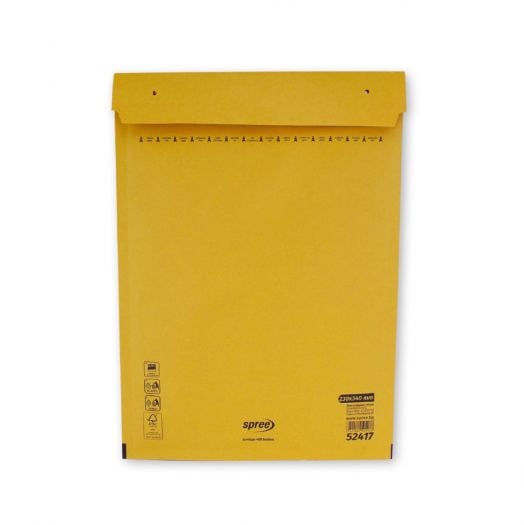 Удароустойчив кафяв плик Spree с въздушни мехурчета, 230 x 340 мм.