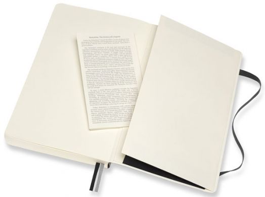 Черен тефтер Moleskine Classic Notebook Ruled Expanded Version Black с меки корици и листа на широки редове