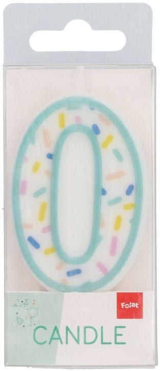 Свещ за рожден ден Folat Sprinkles - Цифра 0