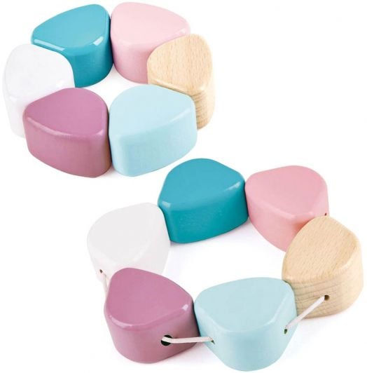 Бебешка играчка Hape - Конус за нанизване, Зайче