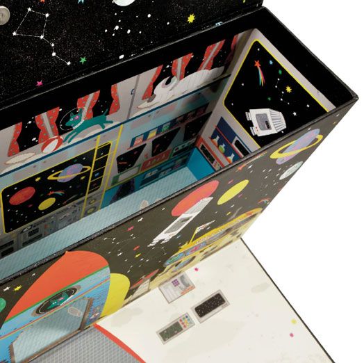 Кутия за игра с дървени фигурки Floss & Rock, Space - Космонавти