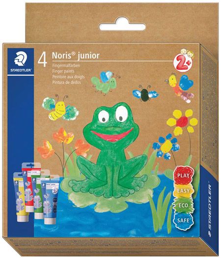 Комплект бои за рисуване с пръсти Staedtler Noris Junior, 4 цвята