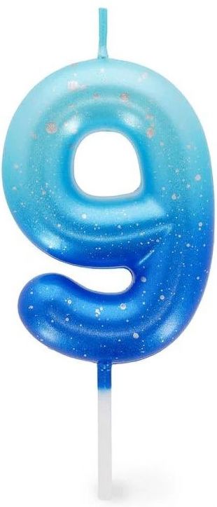Свещ за рожден ден Legami - Цифра 9, синя