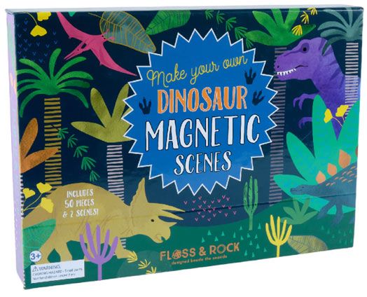 Игра с магнити Floss & Rock, Magnetic Play scenes, Dinosaur - Динозаври