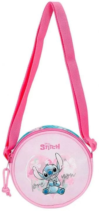 Детска чанта за през рамо Stitch Heart, кръгла