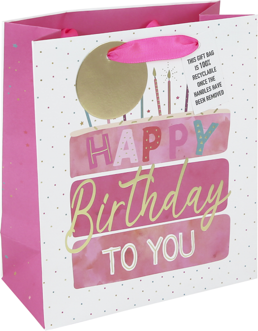 Подаръчна торбичка Eurowrap - Рожден ден с торта, малка