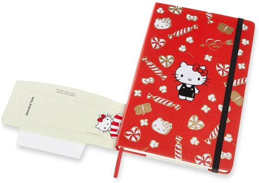 Голям червен тефтер Moleskine Hello Kitty с широки редове, Limited Edition