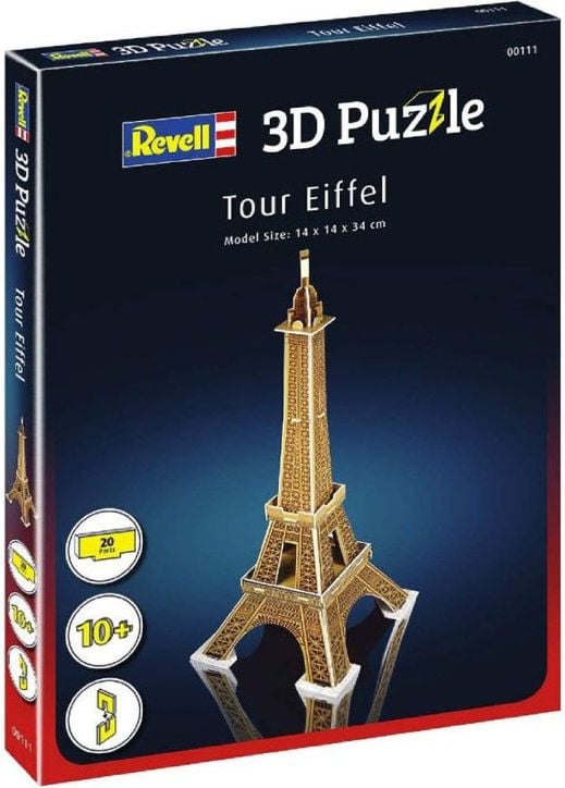 Мини 3D пъзел Revell - Айфеловата кула, 20 части