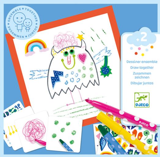 Комплект за рисуване Djeco: Малки чудовища