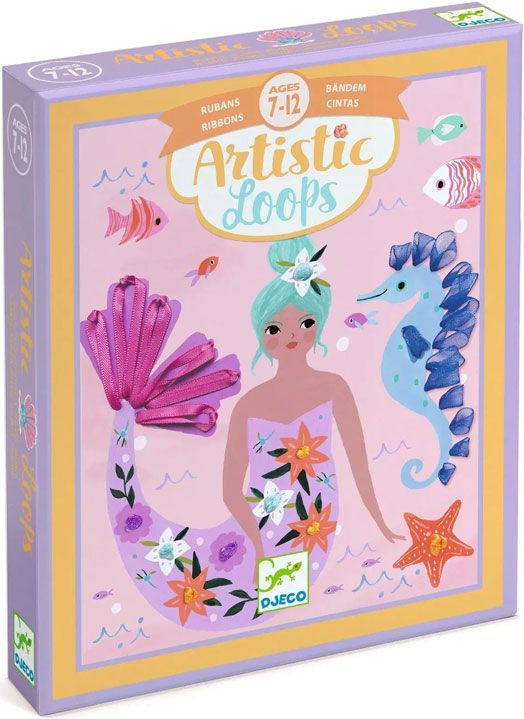 Творчески комплект Djeco: Направи си картини с панделки - Русалки