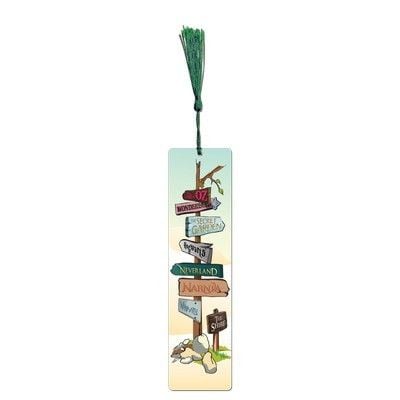 SimetroBooks - Книгоразделител с пискюл - Neverland, Hogwarts, Narnia