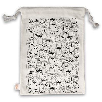 Торбичка за книги с връзки - Котки