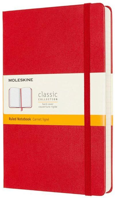 Червен тефтер Moleskine Classic с широки редове
