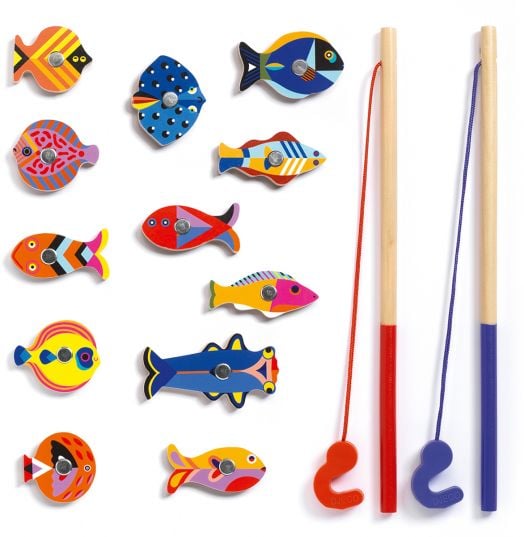 Дървени магнити Djeco: Риболов