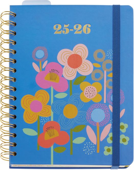 Тефтер - органайзер Miquelrius Happy flowers от септември 2025 до август 2026 г., ден на страница