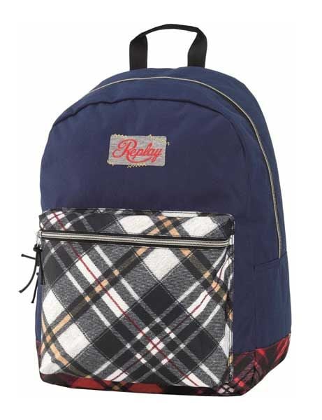 Класическа ученическа раница Replay Blue Magenta