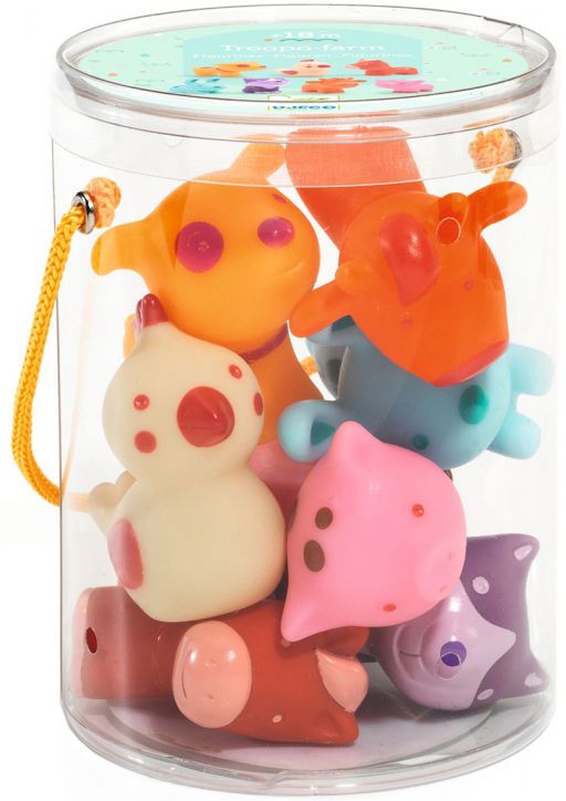 Комплект ферма за животни Djeco - гумени играчки