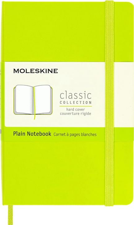 Джобен тефтер Moleskine Classic Lemon Green с твърди корици и нелинирани страници
