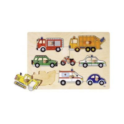 Пъзел с дръжки Goki, транспортни средства II