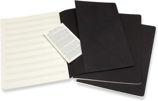 Комплект тефтери Moleskine Art Music Journals, 3 бр.