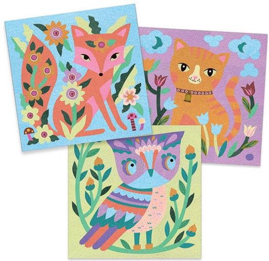 Комплект за рисуване с пясък Djeco - Горски светлини