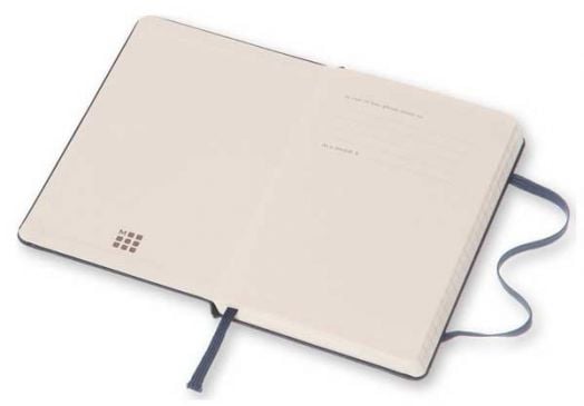 Голям тъмносин тефтер Moleskine с твърди корици, линиран
