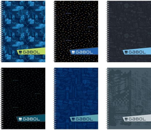 Тетрадка със спирала Gabol А4, 140 листа с широки редове, 4 теми