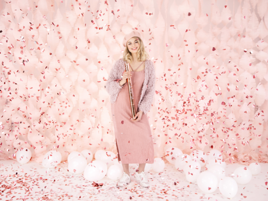 Конфети PartyDeco - Сърчица, розово злато, 60 см.