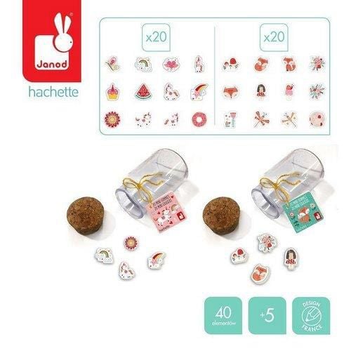 Комплект мини гумички Janod - Лисица / Еднорог