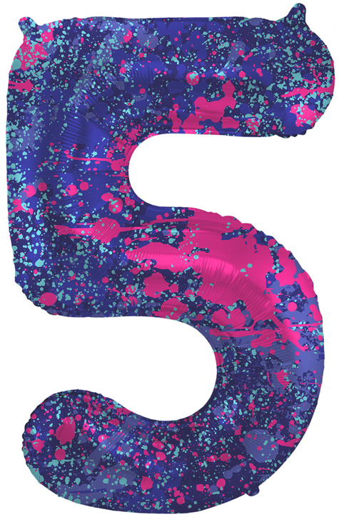 Фолиев балон Folat - Цифра 5, лилав, 86 см.