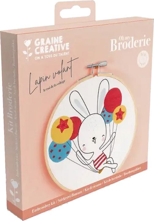 Комплект за бродиране Graine Creative - Летящо зайче