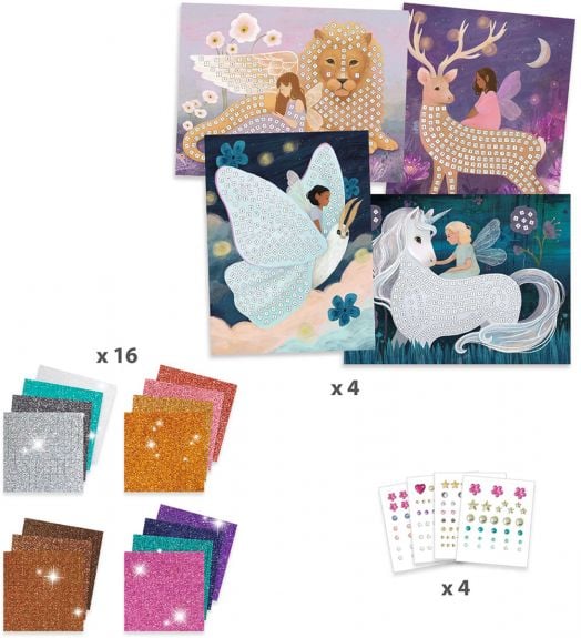 Творчески комплект Djeco: Мозайка - Приказни същества