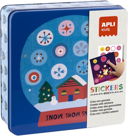 Игра със стикери Apli Kids - Коледа, в метална кутия