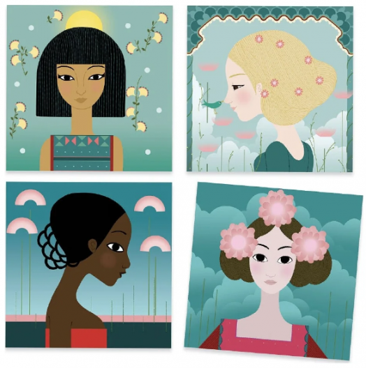 Комплект оцветяване с печати Djeco - Patterns Decorations