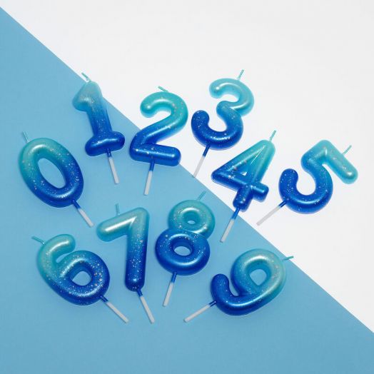 Свещ за рожден ден Legami - Цифра 4, синя