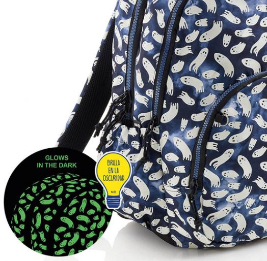Ученическа раница Miquelrius Ghost с две отделения, светеща в тъмното